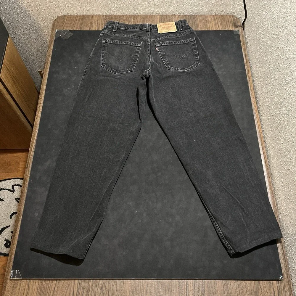 Vintage Levis Jeans Black 90s Men Denim 560 Loose Fit Wide Leg Baggy 30x30 Jnco